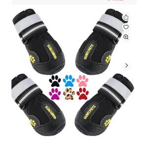 QUMY Dog Boots Size 7 Waterproof Shoes Reflective Strips Rugged Anti-Slip Snow